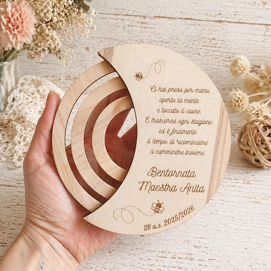 Calendario Perpetuo in Legno Personalizzato 4 stagioni con Dedica