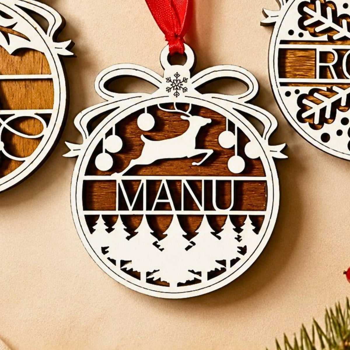 Pallina di Natale personalizzata in legno | Fiaba d’Inverno