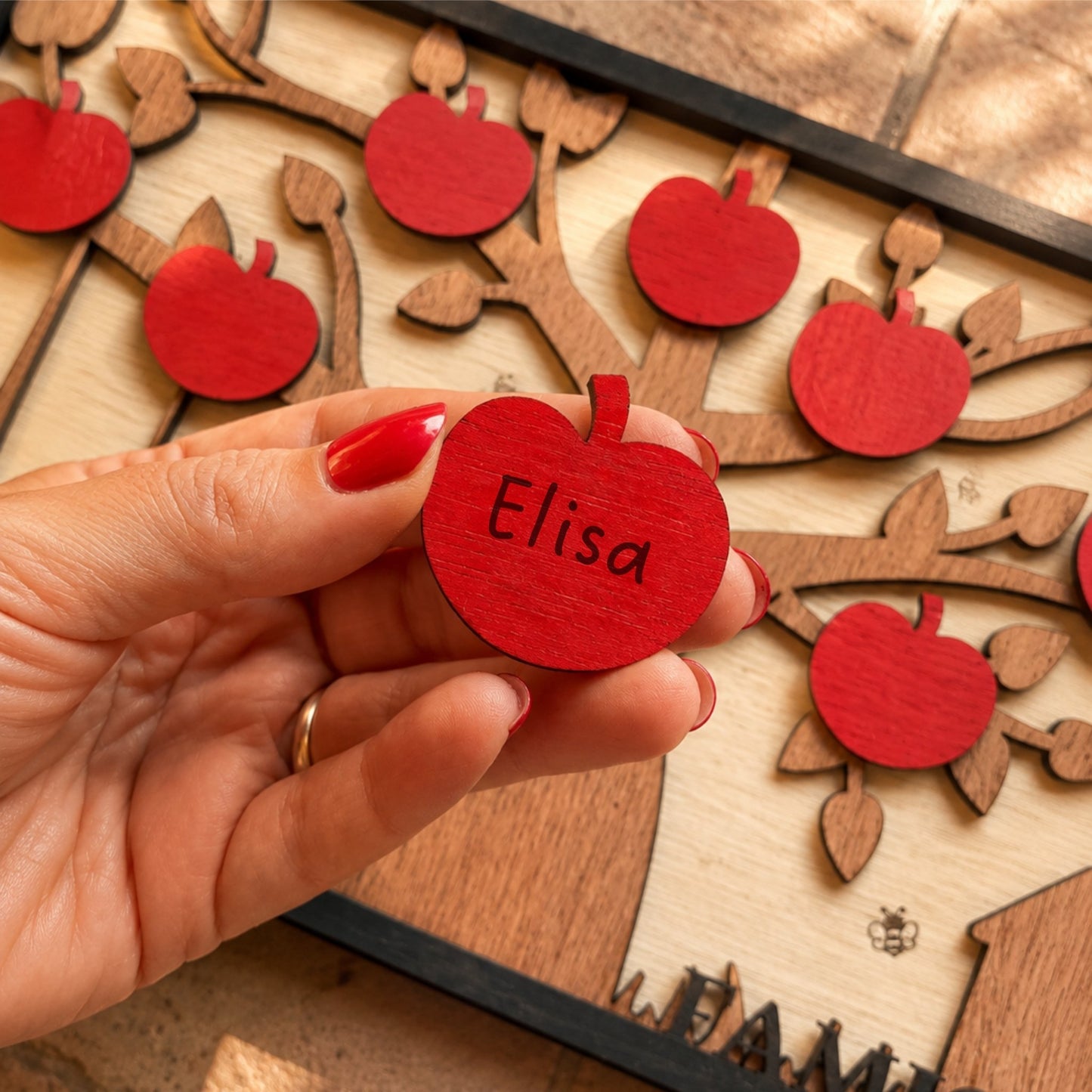 Albero della Famiglia Personalizzato con 10 Mele da Scrivere