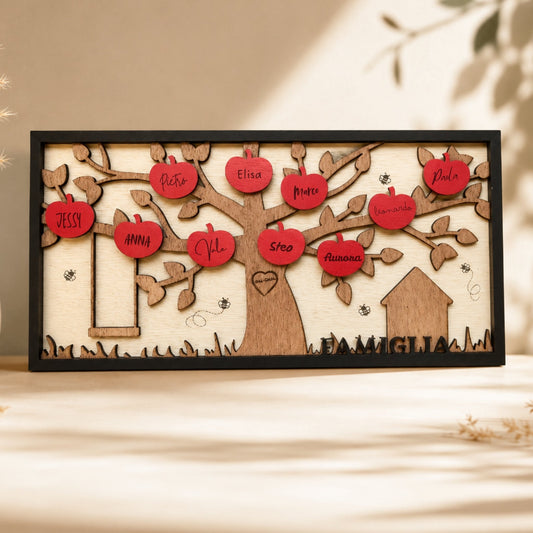 Albero della Famiglia Personalizzato con 10 Mele da Scrivere
