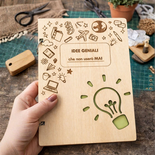 Block Notes per Idee Geniali  in Legno A5