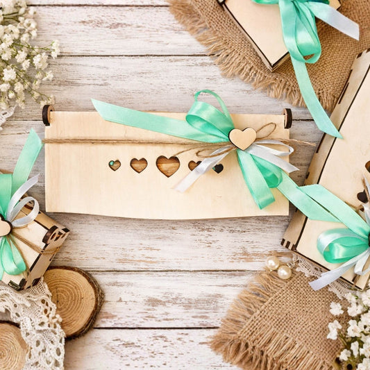 Scatoline Bomboniere Legno con Cavatappi Inciso Personalizzato