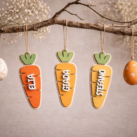 Carota Pasqua Personalizzata in Legno con Nome