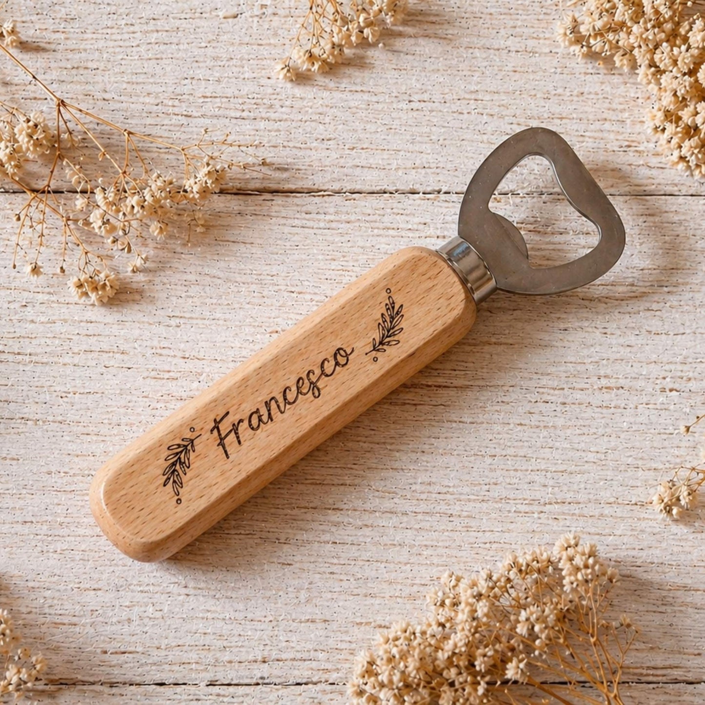 Apribottiglie Personalizzato in Legno Inciso