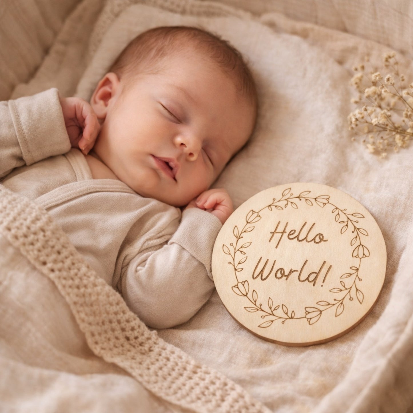 Milestone nascita in legno personalizzati – Set 13 dischi mesi bambino