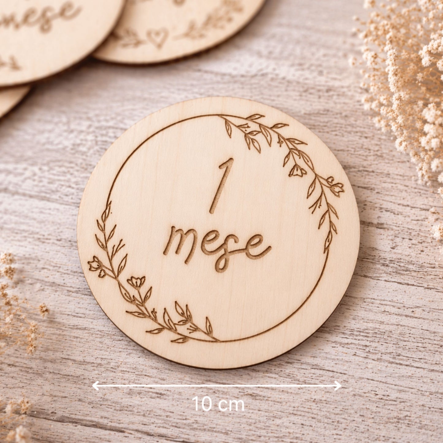 Milestone nascita in legno personalizzati – Set 13 dischi mesi bambino
