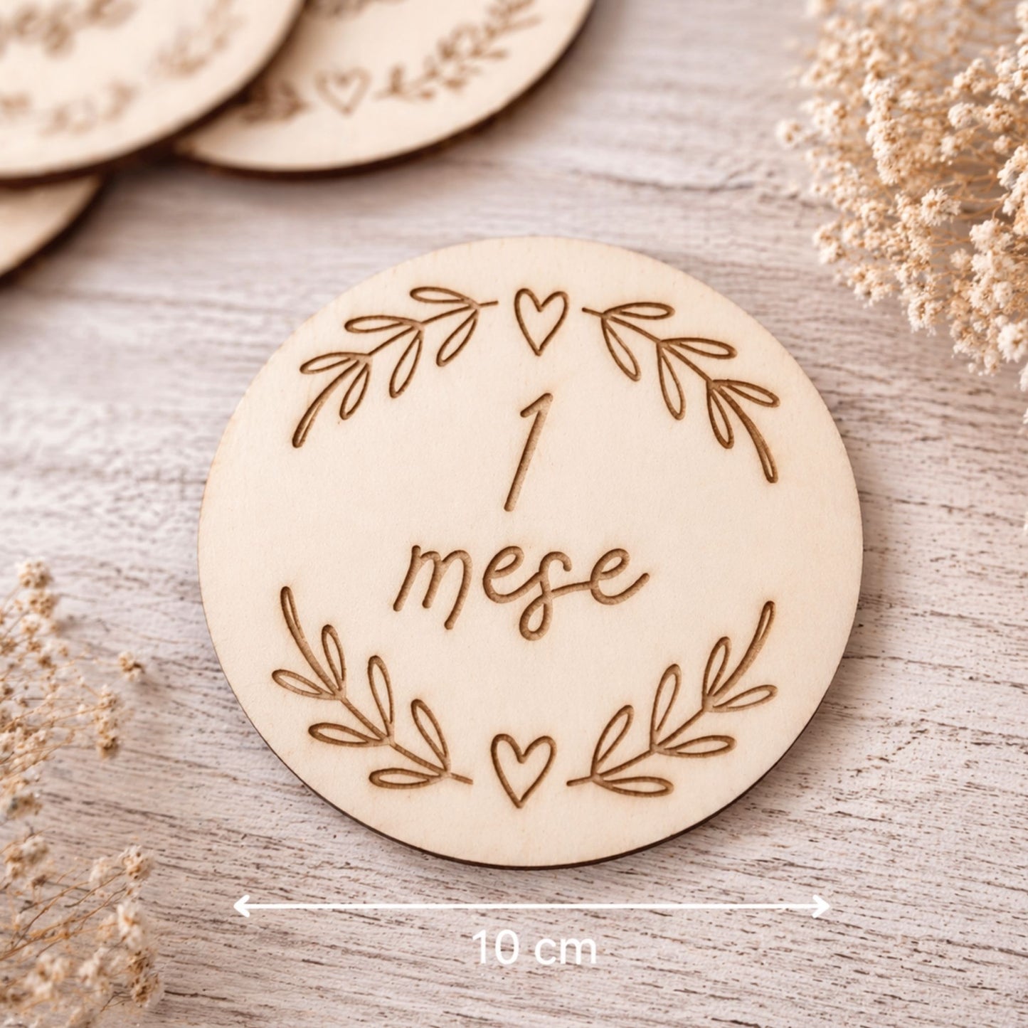 Milestone nascita in legno personalizzati – Set 13 dischi mesi bambino