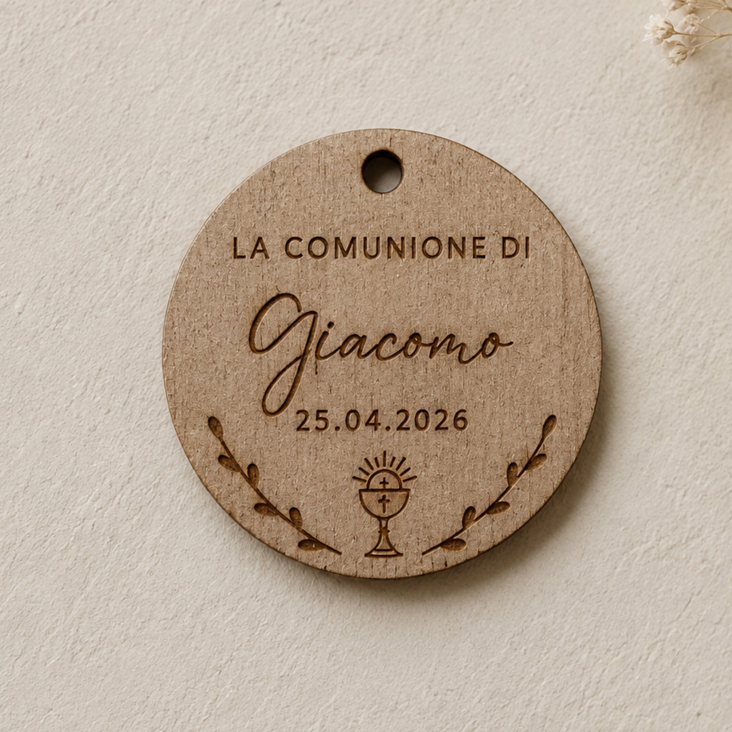 Tag bomboniere personalizzati in legno | Matrimonio, battesimo, comunione e cresima
